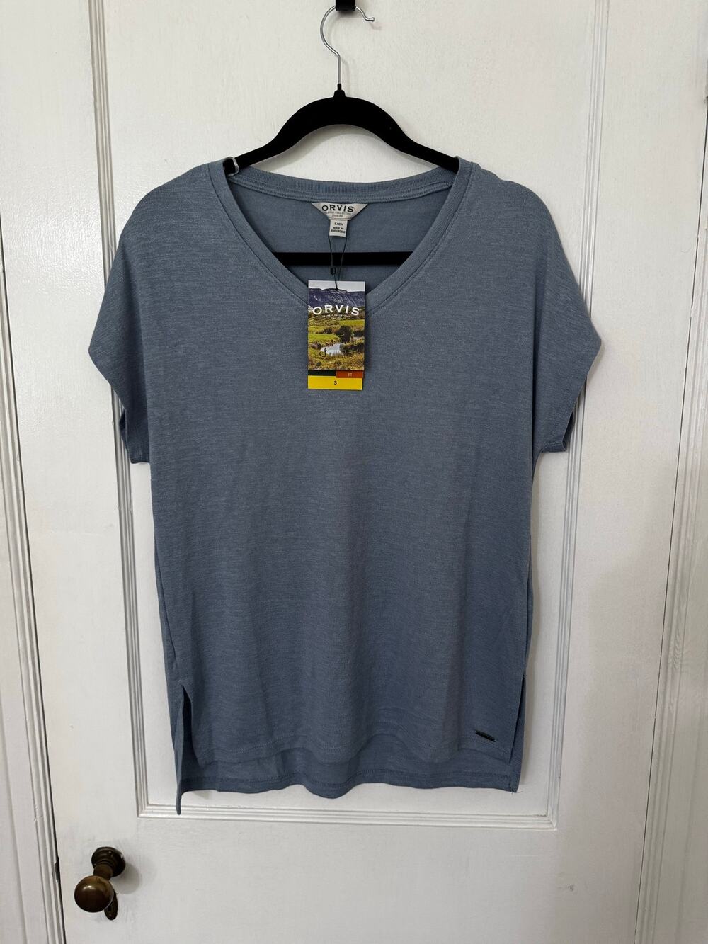 NWT Orvis women's short-sleeve V-neck knit tunic top